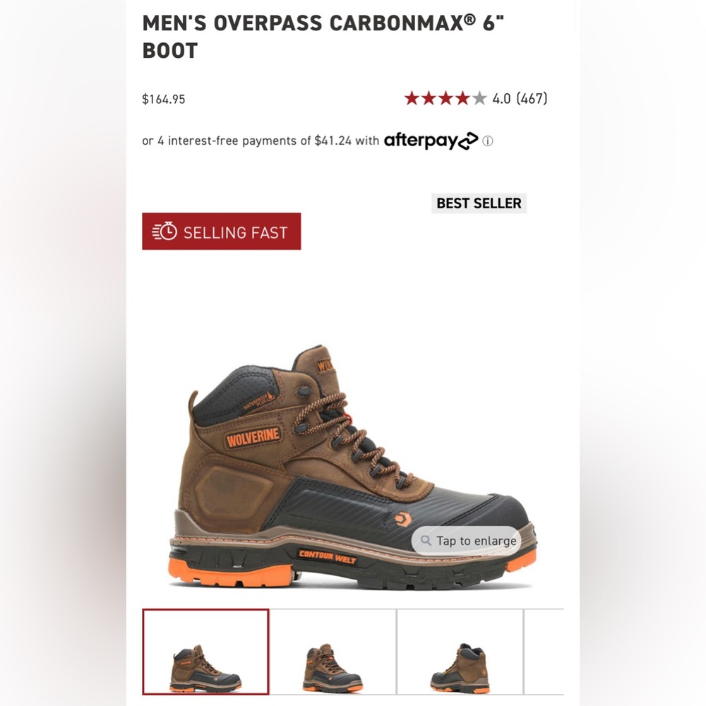 Wolverine Overpass Mid CM work boots. 11 EW. Brand new in box. Smoke free home.